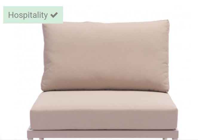 28.7" x 2" x 19.5" Taupe & Brown, Mesh, Powder Coated Aluminum, Beach Arm Side/Backrest