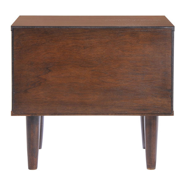 22.4" X 15.7" X 20.5" Walnut And White Wood Night Stand