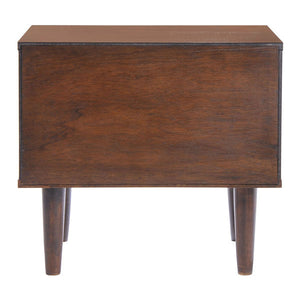 22.4" X 15.7" X 20.5" Walnut And White Wood Night Stand