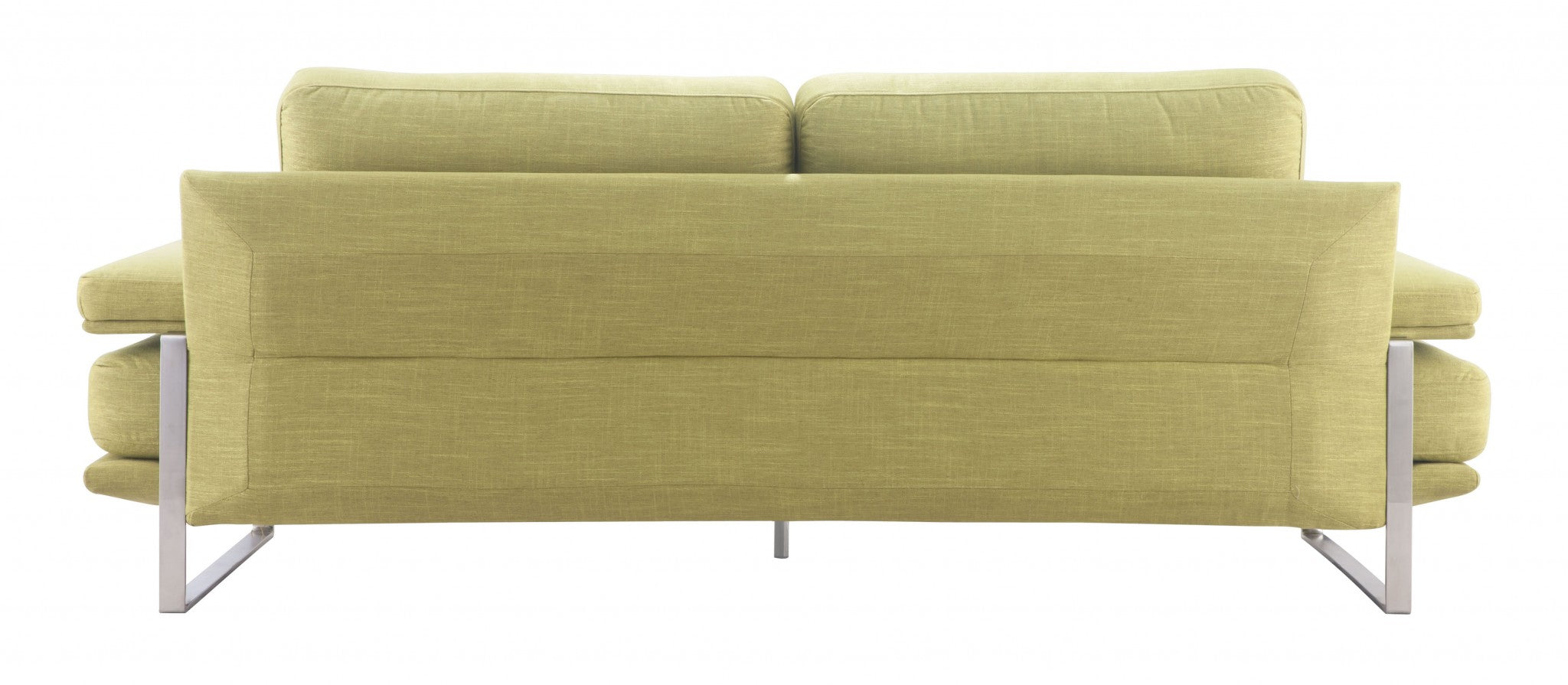 86.6" x 37.4" x 33.5" Lime, Brushed Stainless Steel, Sofa