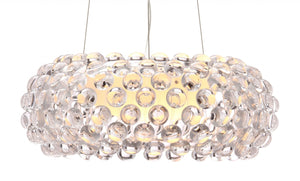 17.7" x 17.7" x 7.5" Clear, Acrylic, Chrome, Ceiling Lamp