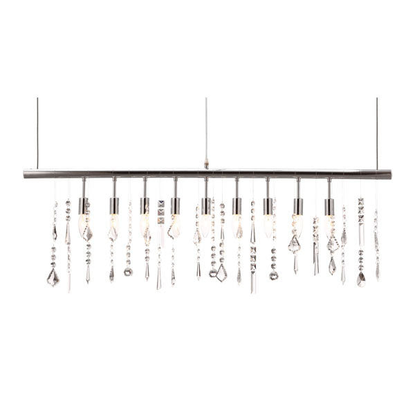 47.4" X 1" X 13.3" Crystal Chrome Ceiling Lamp