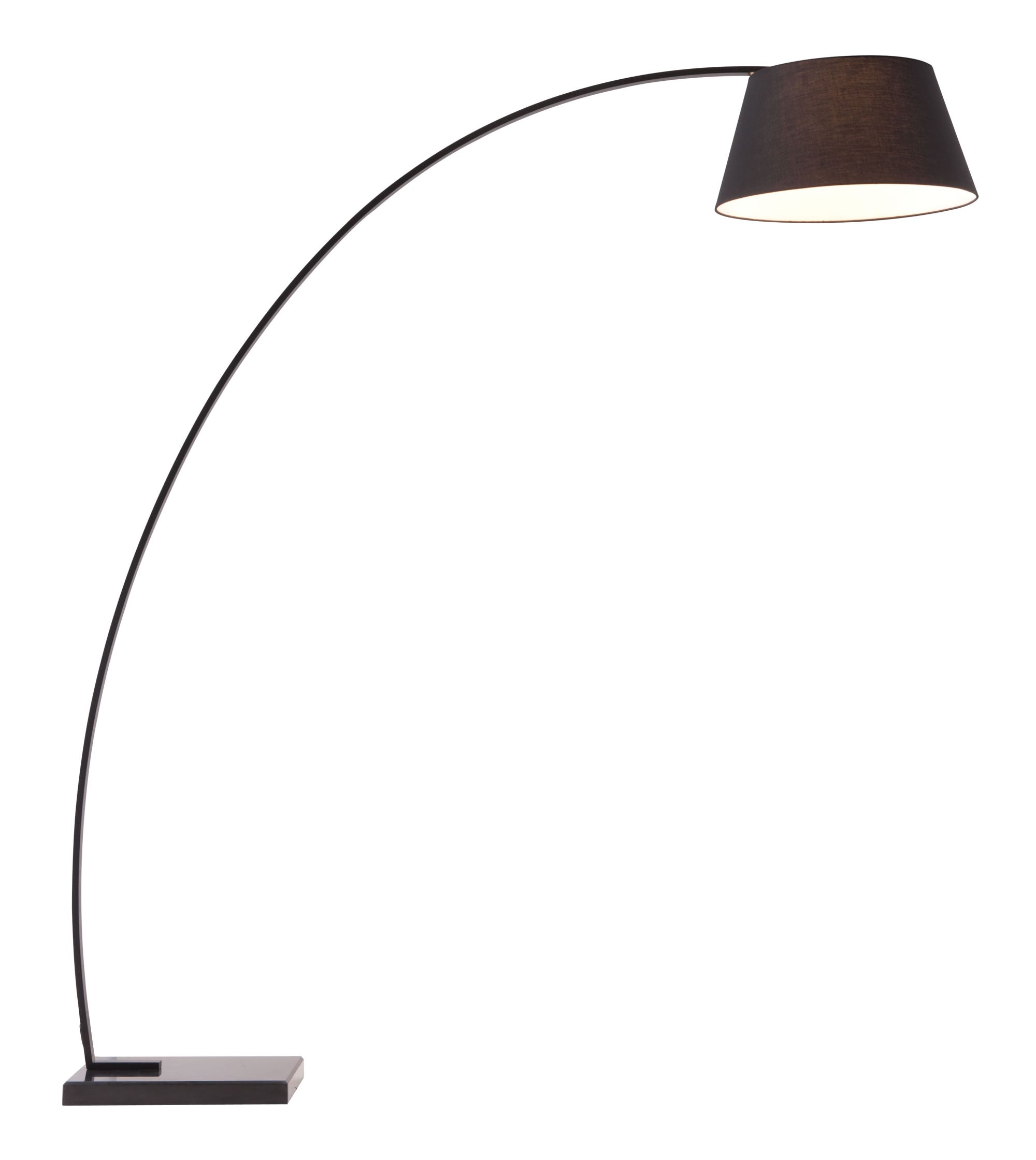 66.9" x 19.7" x 74.8" Black  Fabric  Metal and Marble  Floor Lamp