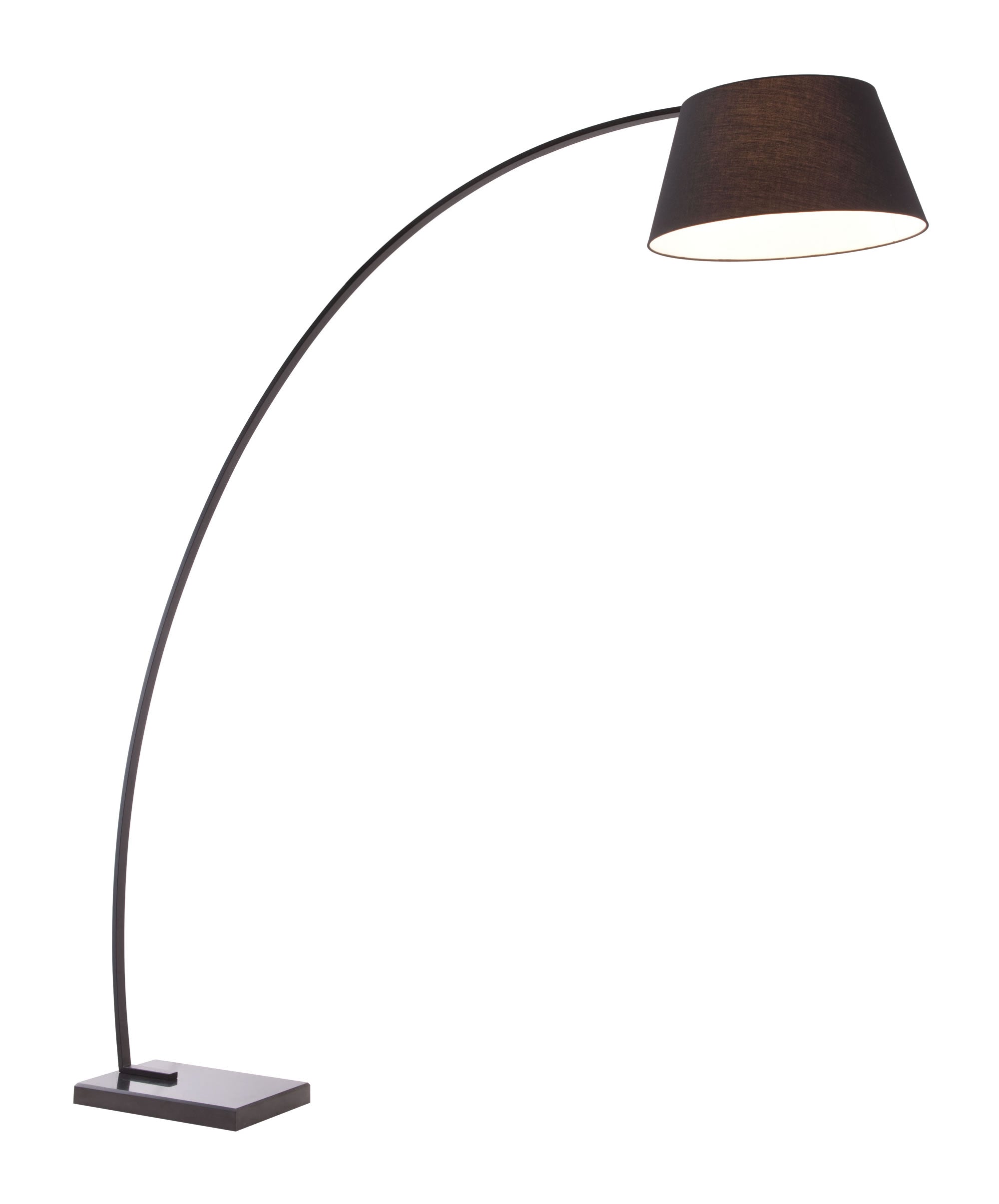 66.9" x 19.7" x 74.8" Black  Fabric  Metal and Marble  Floor Lamp