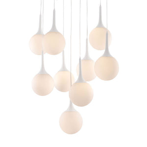 35.4" X 19.7" X 86.6" Frosted Glass Metal Ceiling Lamp