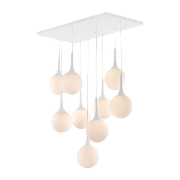 35.4" X 19.7" X 86.6" Frosted Glass Metal Ceiling Lamp