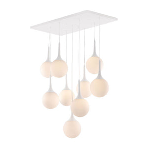 35.4" X 19.7" X 86.6" Frosted Glass Metal Ceiling Lamp