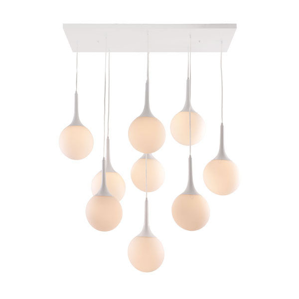 35.4" X 19.7" X 86.6" Frosted Glass Metal Ceiling Lamp