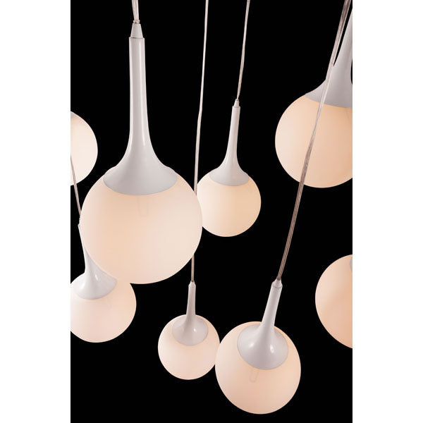 35.4" X 19.7" X 86.6" Frosted Glass Metal Ceiling Lamp