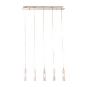 23.6" X 5.5" X 39.4" Crystal Chrome Ceiling Lamp