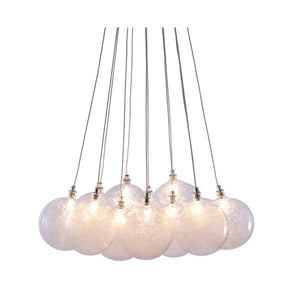 17.7" X 17.7" X 39.4" Clear Glass Chrome Ceiling Lamp