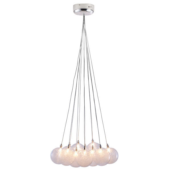 17.7" X 17.7" X 39.4" Clear Glass Chrome Ceiling Lamp