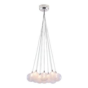 17.7" X 17.7" X 39.4" Clear Glass Chrome Ceiling Lamp