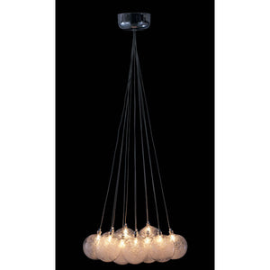 17.7" X 17.7" X 39.4" Clear Glass Chrome Ceiling Lamp