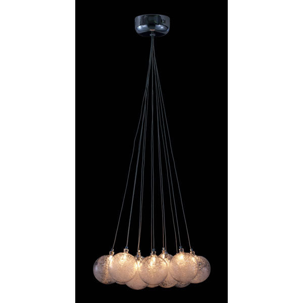 17.7" X 17.7" X 39.4" Clear Glass Chrome Ceiling Lamp