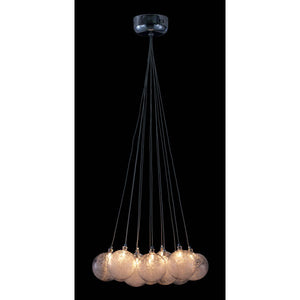 17.7" X 17.7" X 39.4" Clear Glass Chrome Ceiling Lamp