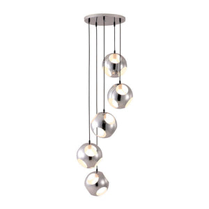 23.6" X 23.6" X 68" Chrome Shower Ceiling Lamp