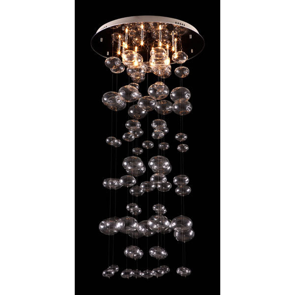 23.6" X 23.6" X 49" Glass Stainless Steel Ceiling Lamp