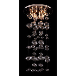 23.6" X 23.6" X 49" Glass Stainless Steel Ceiling Lamp