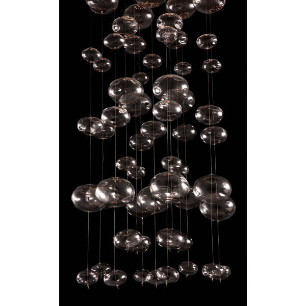 23.6" X 23.6" X 49" Glass Stainless Steel Ceiling Lamp