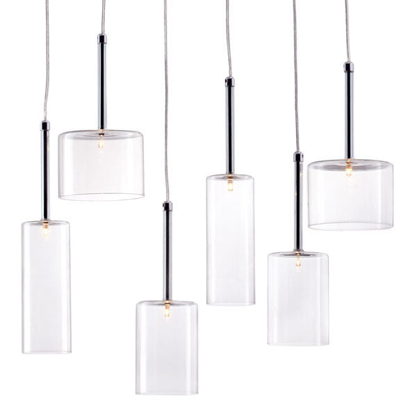 21.7" X 5.5" X 13" Glass Chrome Ceiling Lamp