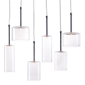 21.7" X 5.5" X 13" Glass Chrome Ceiling Lamp