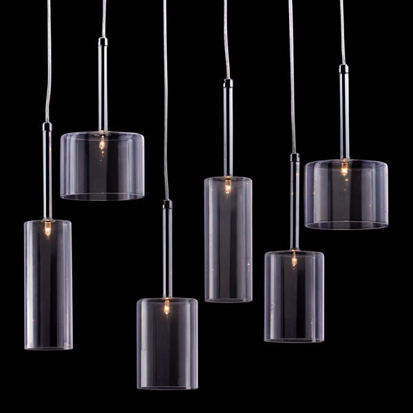 21.7" X 5.5" X 13" Glass Chrome Ceiling Lamp