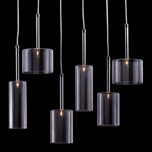 21.7" X 5.5" X 13" Glass Chrome Ceiling Lamp