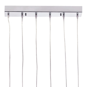 21.7" X 5.5" X 13" Glass Chrome Ceiling Lamp