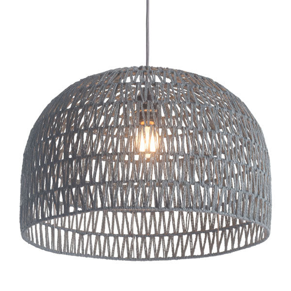 21" X 21" X 13.8" Synthetic Woven Metal Ceiling Lamp