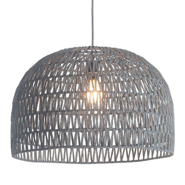 21" X 21" X 13.8" Synthetic Woven Metal Ceiling Lamp