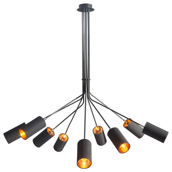 59" X 59" X 51" Black Fabric Metal Ceiling Lamp