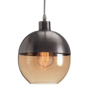 7.9" X 7.9" X 9.8" Glass Metal Ceiling Lamp