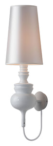 9" x 9" x 29" White, Fabric, Carbon Steel, Wall Lamp