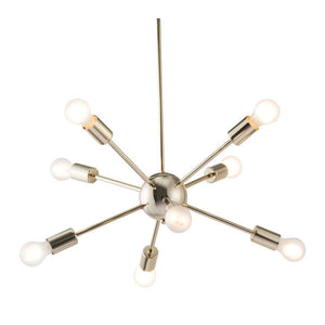 27" X 27" X 59" Gold Electroplated Metal Ceiling Lamp