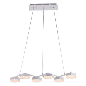 29.5" X 10.2" X 43.3" White Acrylic Painted Metal Ceiling Lamp