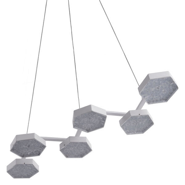 29.5" X 10.2" X 43.3" White Acrylic Painted Metal Ceiling Lamp
