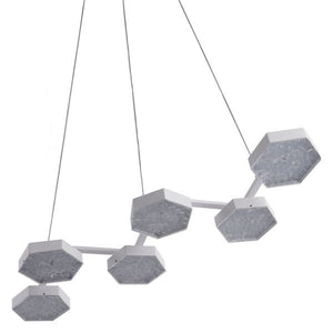 29.5" X 10.2" X 43.3" White Acrylic Painted Metal Ceiling Lamp