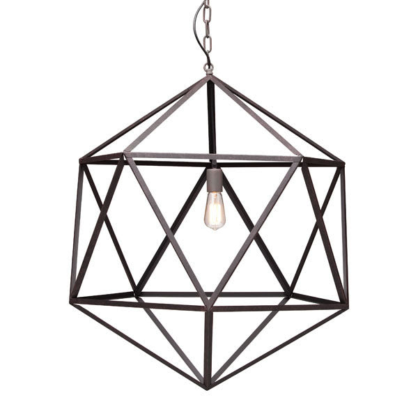 30.7" X 30.7" X 90.5" Large Rustic Metal Ceiling Lamp
