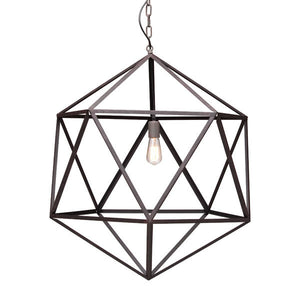 30.7" X 30.7" X 90.5" Large Rustic Metal Ceiling Lamp
