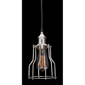 5.9" X 5.9" X 10" Nickel Metal Ceiling Lamp