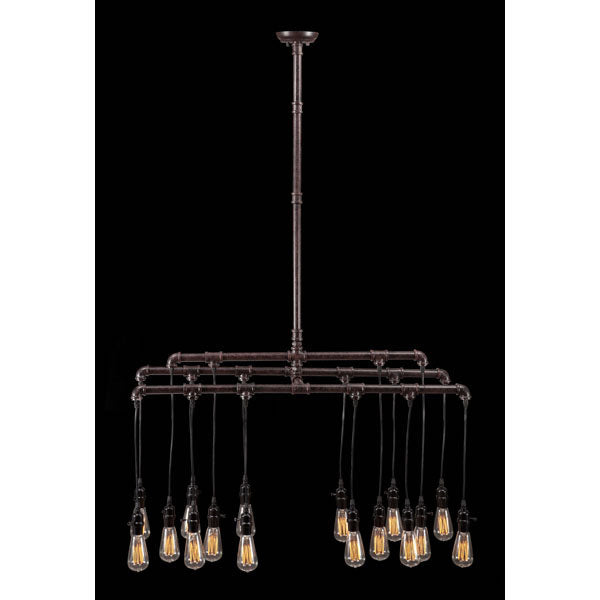 42" X 13" X 63" Steel Metal Ceiling Lamp