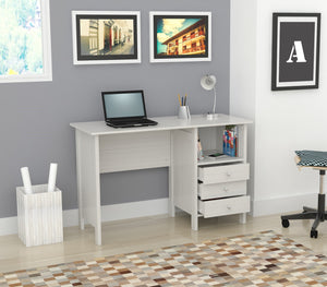 29.7" White Melamine and Engineered Wood Computer Desk