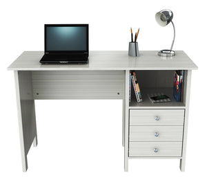 29.7" White Melamine and Engineered Wood Computer Desk