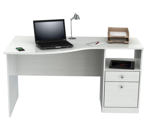 29.5" White Melamine and Engineered Wood Curved Top Desk