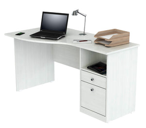 29.5" White Melamine and Engineered Wood Curved Top Desk