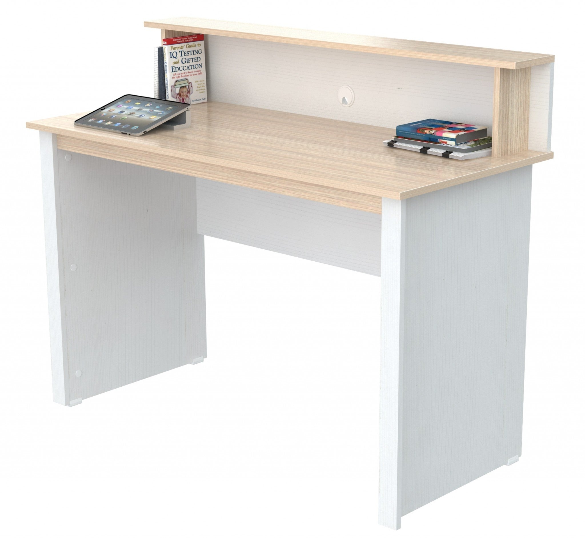 37.4" White Melamine and Engineered Wood Writing Desk