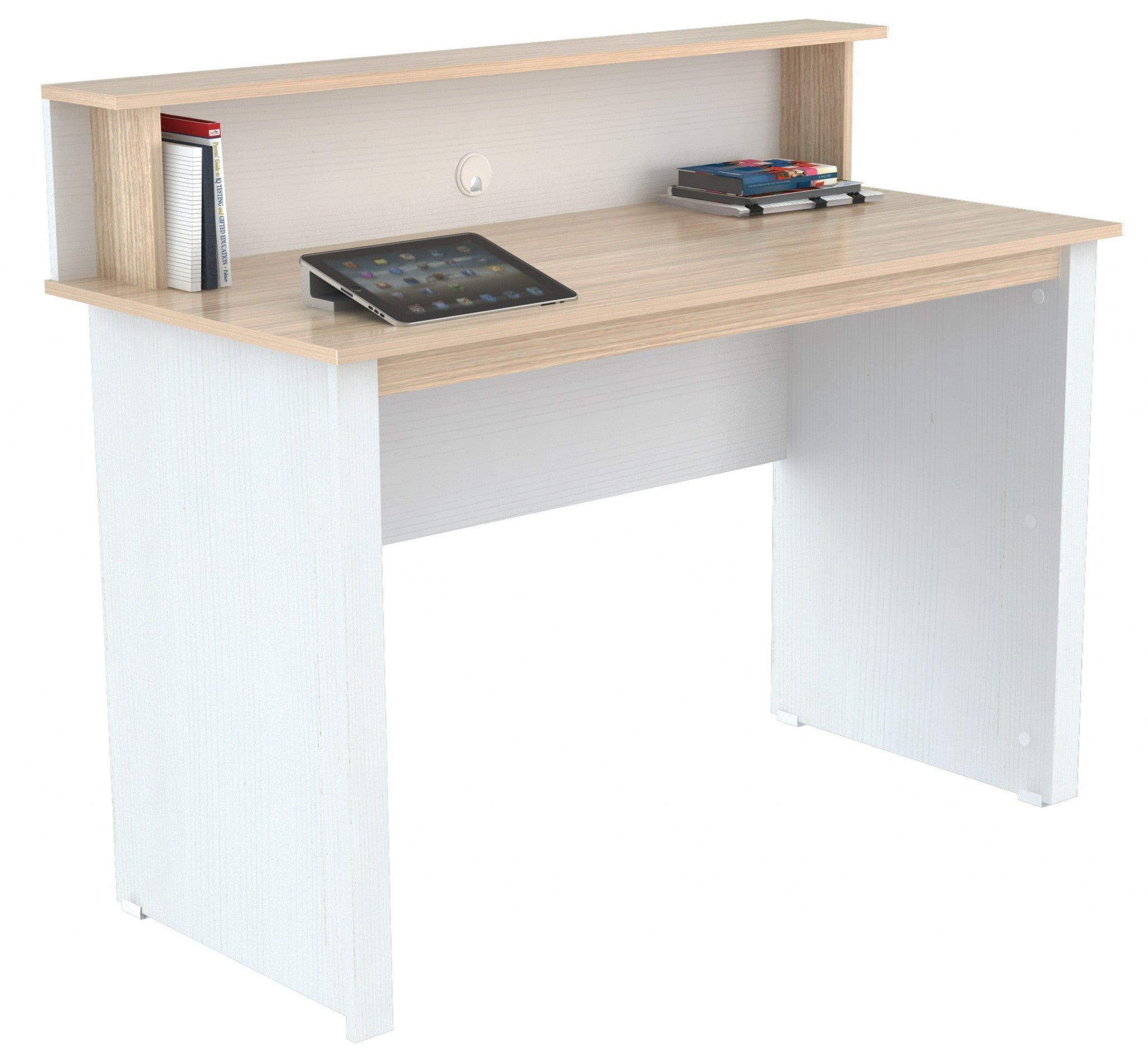 37.4" White Melamine and Engineered Wood Writing Desk