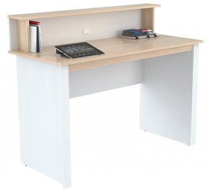 37.4" White Melamine and Engineered Wood Writing Desk