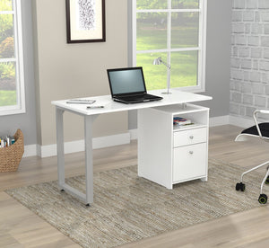 29.5" Modern White Melamine and Engineered Wood Writing Desk